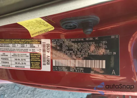 2013 Toyota Sienna Xle 7 Passenger z USA, uszkodzony, nr VIN 5TDDK3DCXDS050280